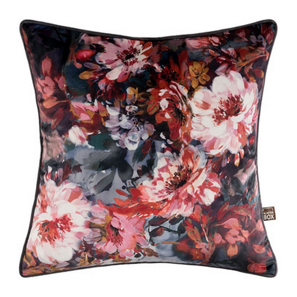 Alexis Floral Cushion in Charcoal Rust